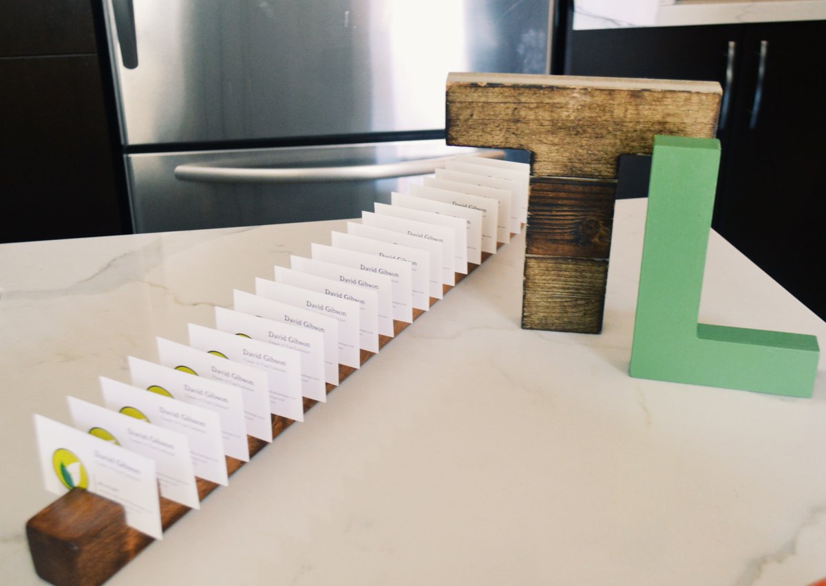 Turnedleafcc's tweet photo. What do you think of our new TL display? 🤓 #turnedleafcateringco #rustic #diy #takeacard #smallbusinesssupport #wemadeit https://t.co/lscdOkfyv2