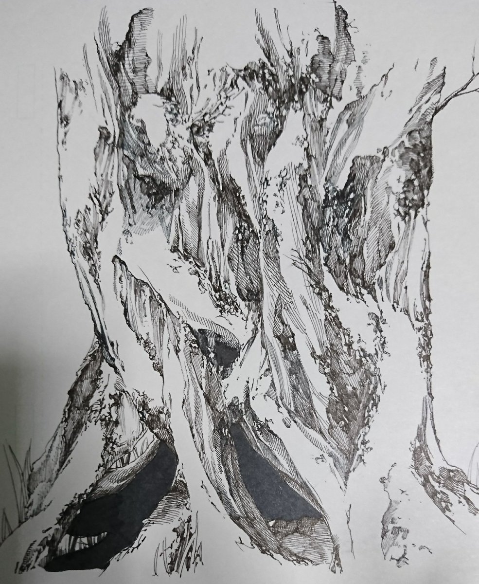 佐藤夕子 木とか描くときにたまにしてる方法です 佐藤夕子 木とか描くときにたまにしてる方法です