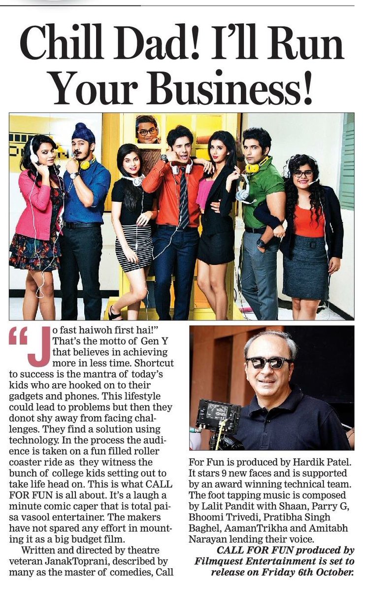 CallForFunFilm's tweet photo. A movie inspired by the real life problems! Here's what Janak Toprani has to say about his upcoming movie #CallForFun releasing 6th October! https://t.co/CBQRybbYAy
