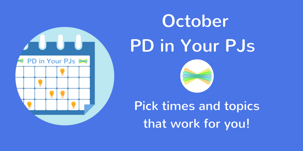 Seesaw's tweet photo. Take a look at our October PD in Your PJs calendar and pick the times and topics that work for you! https://t.co/O3L4lFfEf2 https://t.co/QXLxCCinXx