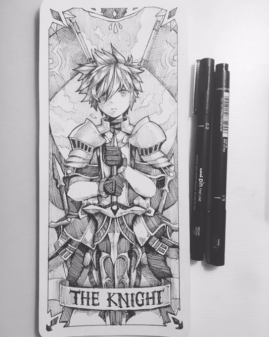 #inktober day one~ planning on doing @Elsword character for all 31 days hhh-- tarot themed 