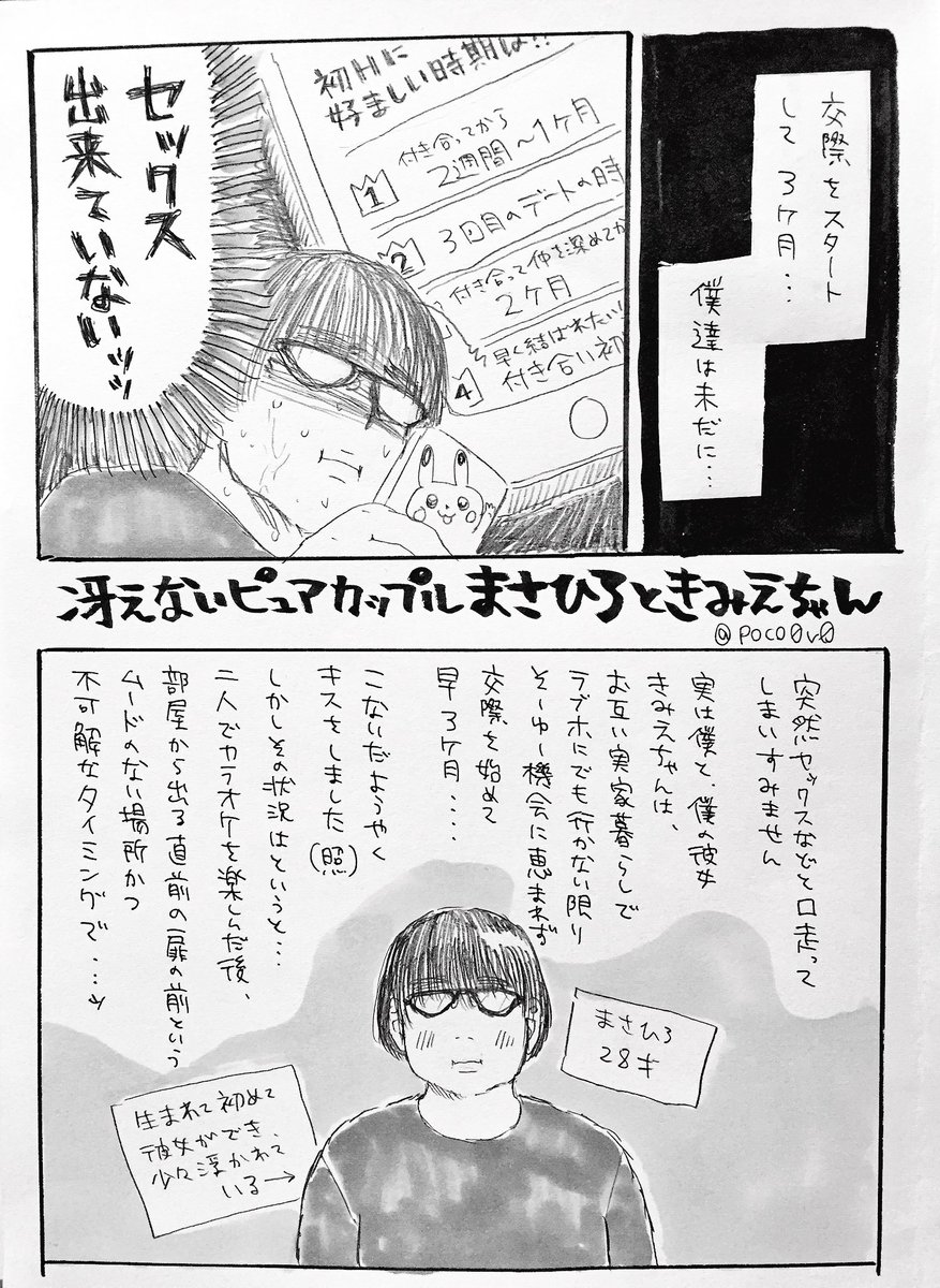 【創作男女】冴えないピュアカップルまさひろときみえちゃん《ヘタレまさひろの変貌過程編①》 