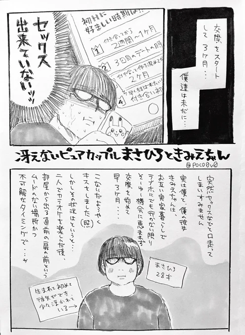 【創作男女】冴えないピュアカップルまさひろときみえちゃん《ヘタレまさひろの変貌過程編①》 