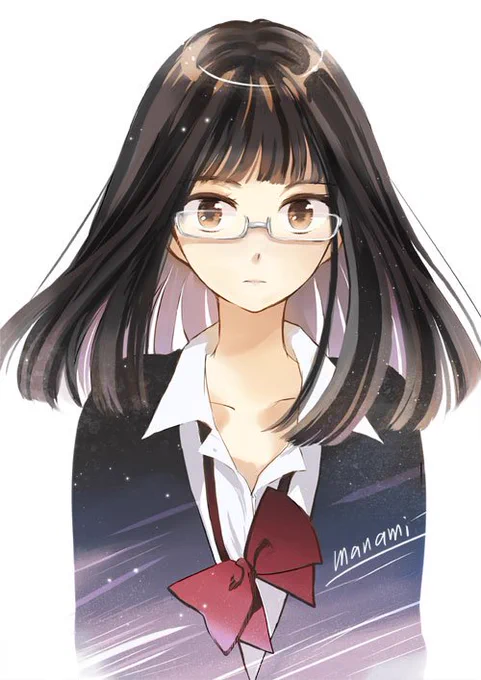 古い絵ですがメガネの日らしいので。眼鏡さんが主人公の漫画『ひまわりさん』もよろしくおねがいします #眼鏡の日 #ひまわりさん 