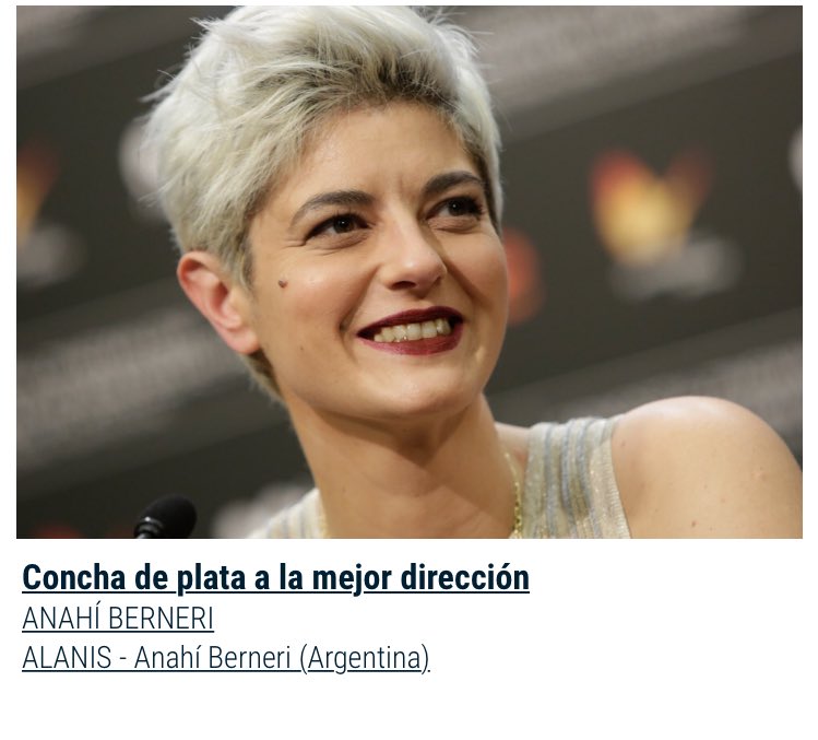 BrendaBrecher's tweet photo. #Cine #SanSebastián Mejor Dirección:Anahí Berneri Mejor Actriz: @GalaCastiglione #Alanis Mejor Guión: @diego_lerman y #MaríaMeira #65SSFF https://t.co/H5muKT0dCB