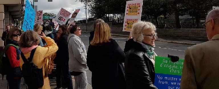 CBrentPatterson's tweet photo. Solidarity! The @CouncilofCDNs South Niagara chapter joined the @NiagaraARC 'Stop the Spread of Racism in Niagara' rally in Niagara Falls. https://t.co/9EbIZy06wX