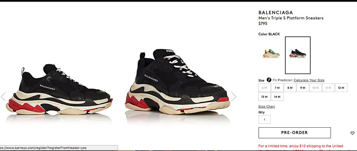 Balenciaga Triple S Red Black Chunky SNEAKERS 516440