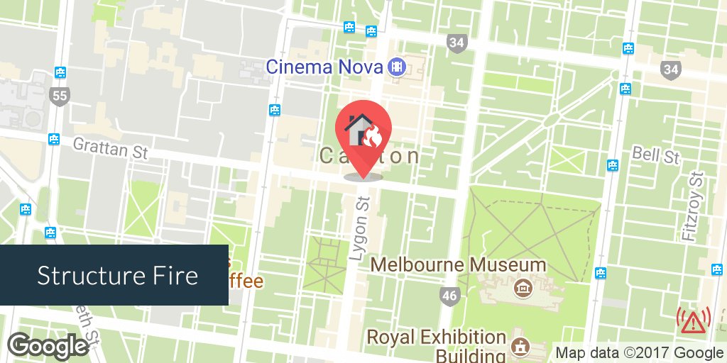 emgw_vic's tweet photo. #StructureFire: Carlton. Responding. 10 Appliances. Timeline: https://t.co/sRdpFZhK3w https://t.co/Rg63xWn6Dk