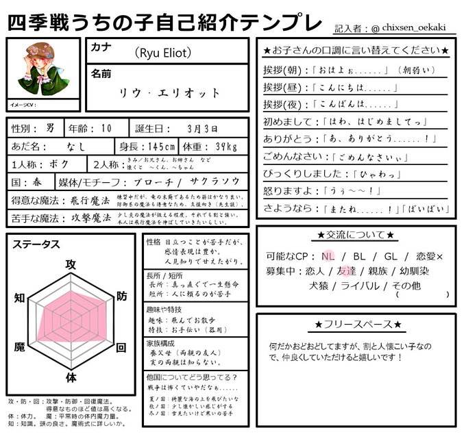 人気のダウンロード うちの子 紹介 テンプレ