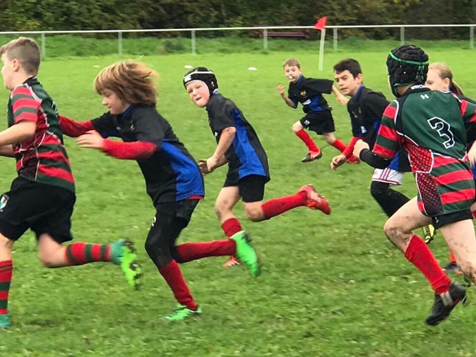 Rhosminis's tweet photo. U10 team took to the pitch for their 1st game of contact rugby against Wrexham this morning.  They were excellent. Da iawn boys! https://t.co/W4GM3dKjbv