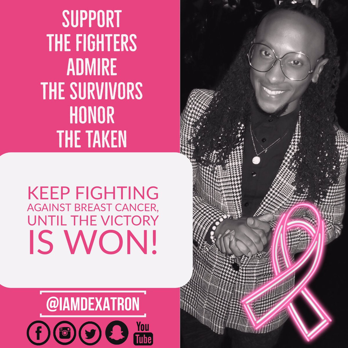 iamdexatron's tweet photo. Always remember and never forget! #BreastCancerAwarenessMonth #teamdexatron π https://t.co/rD75y93K3a