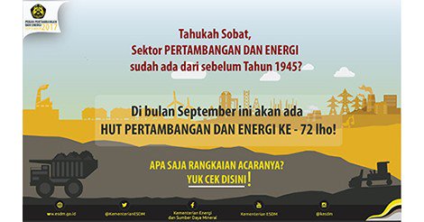 Dangs_Q's tweet photo. Taukah Sobat tanggal 28 September adalah HUT Pertambangan dan Energi? Apa saja perayaannya? Yuk cari tahu. #HUTPE72 https://t.co/cq4o95OsDk https://t.co/5g59uYYoLq