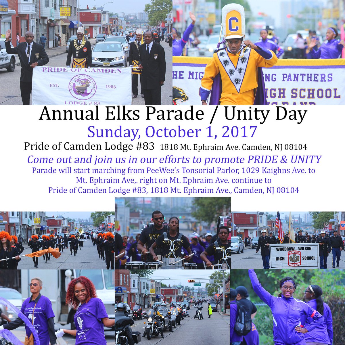 CamdenOne's tweet photo. Annual Elks Parade Unity Day! Today come out and join the festivities! #camden #parade #elks #elkslodge #unity https://t.co/YhKMwwGv9O