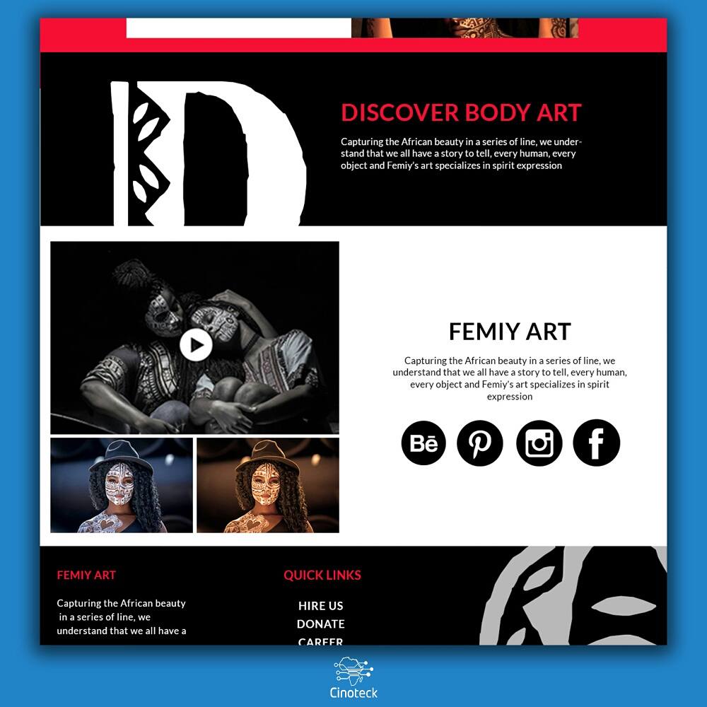 cinoteck's tweet photo. You dream, we create... Website concept #Cinoteck #websiteConcept #wireframe #FemiyArt #BodyArt #digitalAgency https://t.co/mCQV6DUJVs