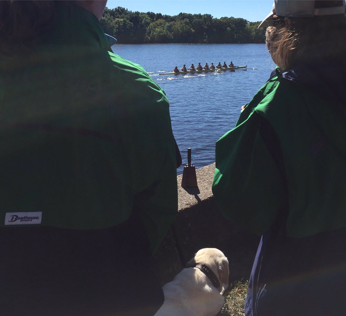 qrcrowing's tweet photo. Beautiful day @textilerr. Dogs, cowbells & cheers! Congrats to our mens and womens teams in their races #textileriverregatta #textilerr #row https://t.co/VRFlwoJfwq