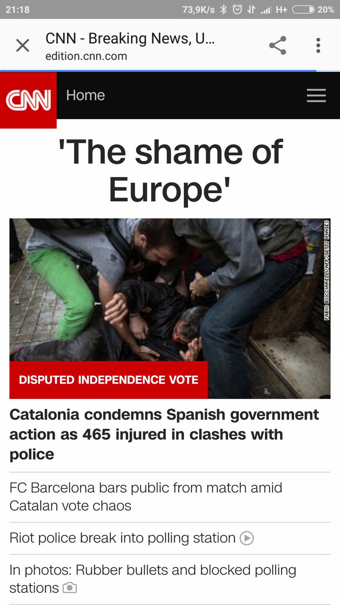 mateufullana's tweet photo. The shame of Europe #CatalanReferendum #vergonyaespanya #1Oct #freecatalonia https://t.co/hLpbVl5k9Z