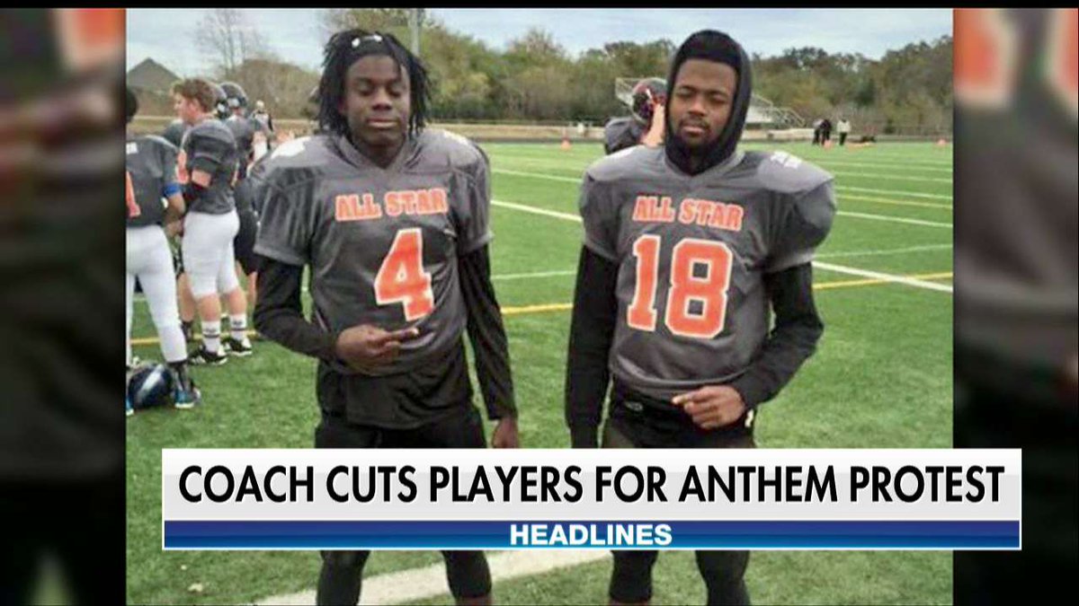 FoxNews's tweet photo. Teens Thrown Off High School Football Team After Kneeling for Anthem https://t.co/SuUmeTp3Fv https://t.co/KrgwiXTdvK