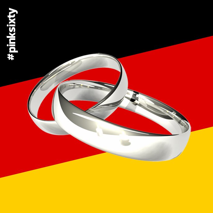 RevAnnieNYC's tweet photo. Congratulations Germany on #MarriageEquality! #ehefueralle (Photo: #pinksixty) 🌈#LoveIsLove #LoveWins #gaymarriage #LGBT https://t.co/wlox0zoWmr