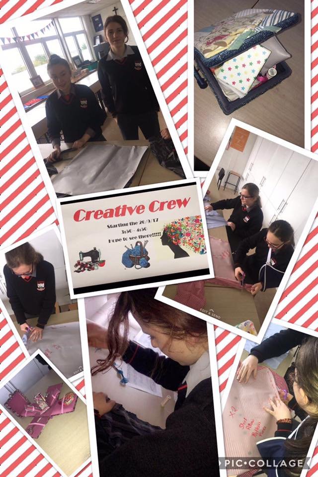 CFionnchua's tweet image. The Coláiste Fionnchua Creative Crew are back in action! #ExtraCurricular #TextileSkills #CraftProject