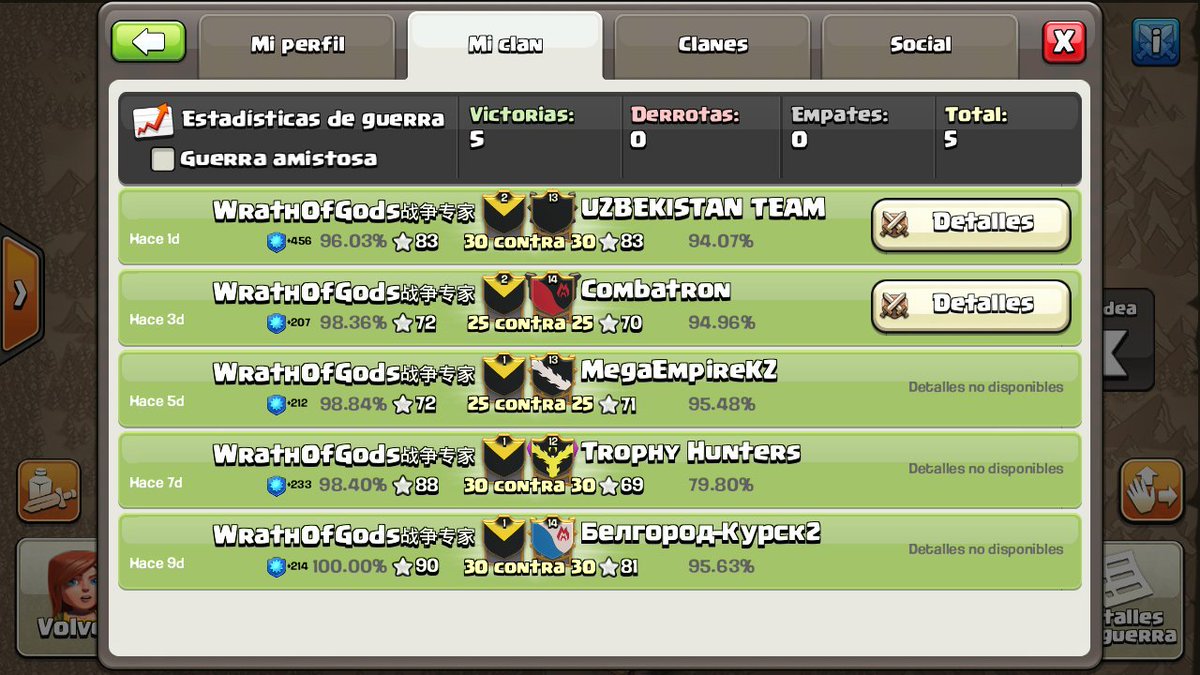 WrathOfGodsCoc's tweet photo. Ultimas guerras ganadas ♣ https://t.co/rTKkGlq0Vj