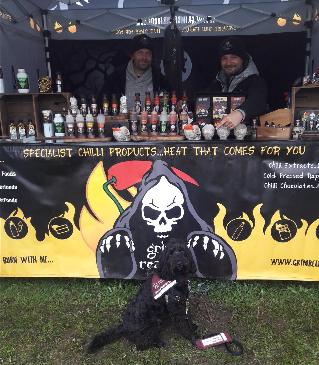 FionaDaniels2's tweet photo. @HearingDogs demo dog Chilli found lots of chilli products @GrimReaperFoods @thamefoodfest https://t.co/BsKvnTL0PW