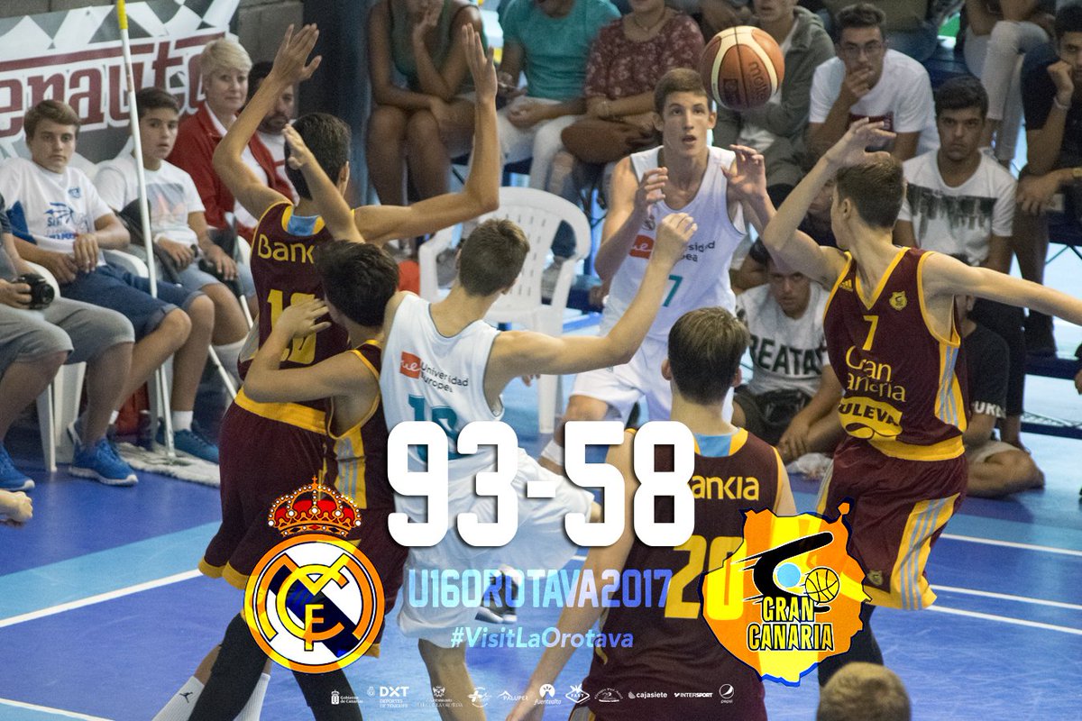 CBSanIsidro's tweet photo. Final #U16Orotava2017 @RMBaloncesto 9⃣3⃣ @GranCanariaCB 5⃣8⃣ 🏀 #VisitLaOrotava https://t.co/jItEyYJvvZ