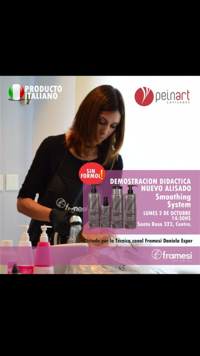 Peinart's tweet photo. #curso demostración nuevo alisado #Framesi @Peinart https://t.co/VQKbRUMjcY
