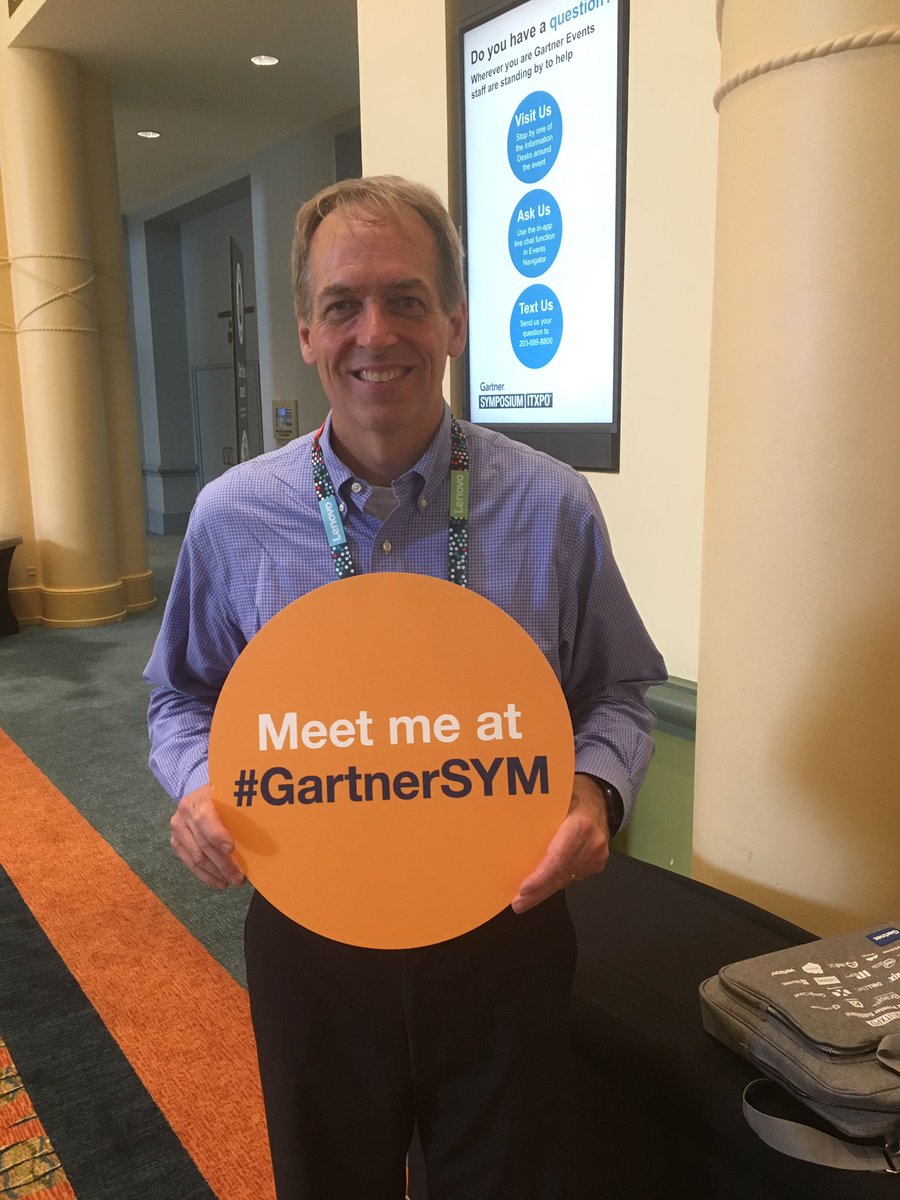oskiff's tweet photo. Meet @pgrove. Phil has been coming to #GartnerSYM for 2 decades and says the most valuable part of SYM is you learn what u don't know u don't know. Anything you don't know u can Google but at #GartnerSYM you learns things you didn't know you didn't know! #COO #Knowledgeispower https://t.co/6w5cf7hKJF
