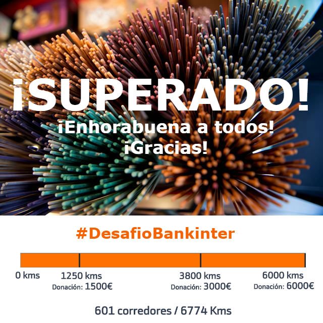 Bankinter's tweet photo. ¡Superado! Empleados, familiares y amigos de Bankinter han colaborado este fin de semana a superar el #DesafioBankinter ¡Enhorabuena!¡Bravo! https://t.co/KrJ0DOCUIk