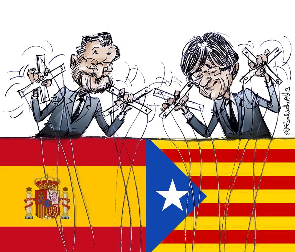 Lo típico de que mientras unos mueven los hilos, las hostias les llueven a los mismos de siempre. #Titiriteros #TuitsATrazos