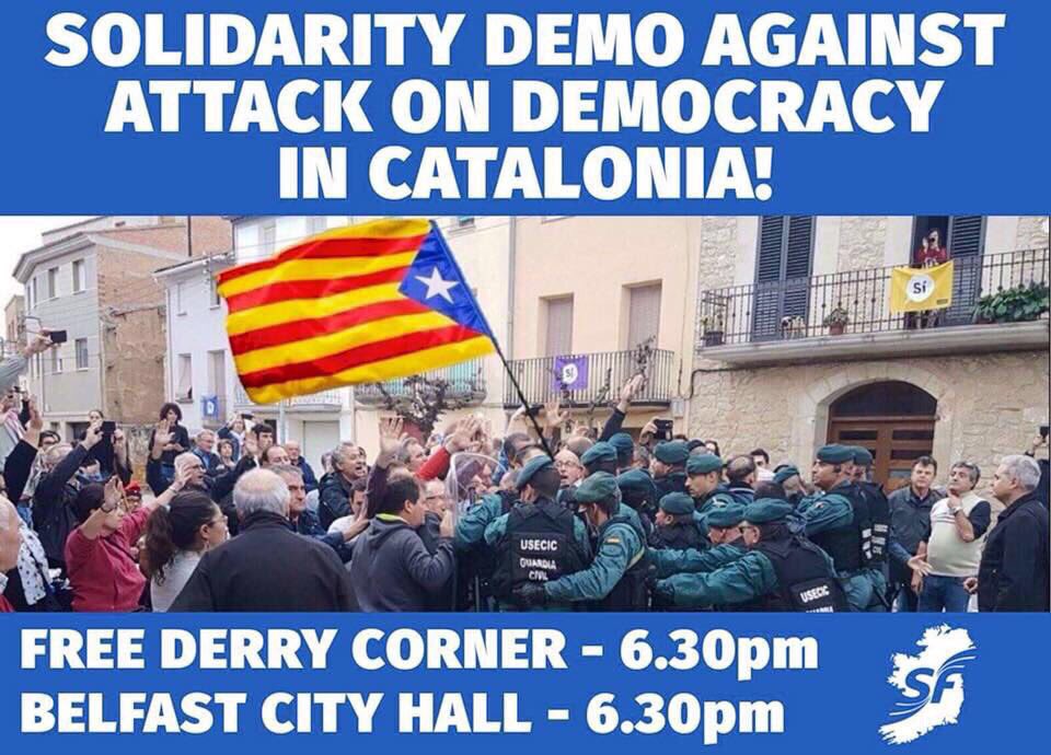 0Fionnuala's tweet photo. Get down this evening for an emergency rally #CatalanReferedendum https://t.co/KCV7FcrKpG