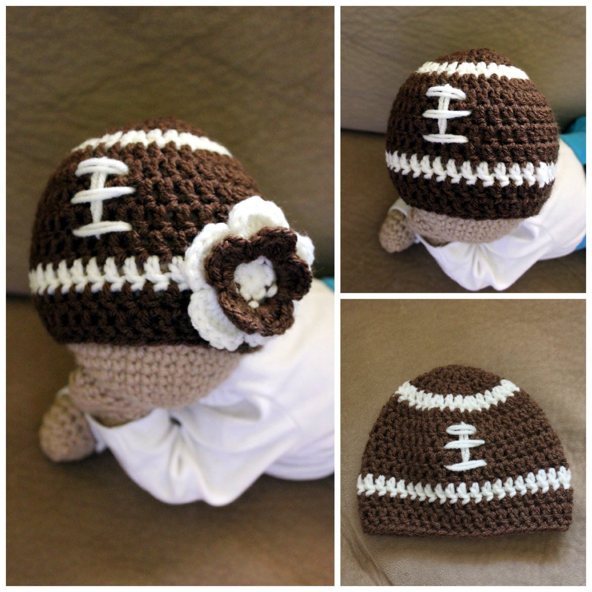 SistersCraftCor's tweet photo. Crochet Football Hat - Crochet Newborn Hat - Sports Hat - Newborn Photo Prop - Custom Team https://t.co/OOd3BCen8N #newborn #newbornphotos https://t.co/ibD18LV5Ik
