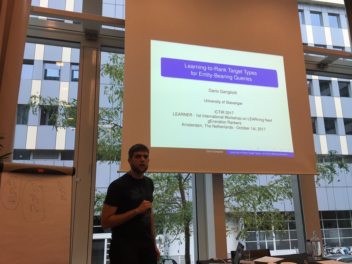 frrncl's tweet photo. #learner2017 #ictir2017 Dario Garigliotti on identifying target types for queries https://t.co/sSfPQRxv6G