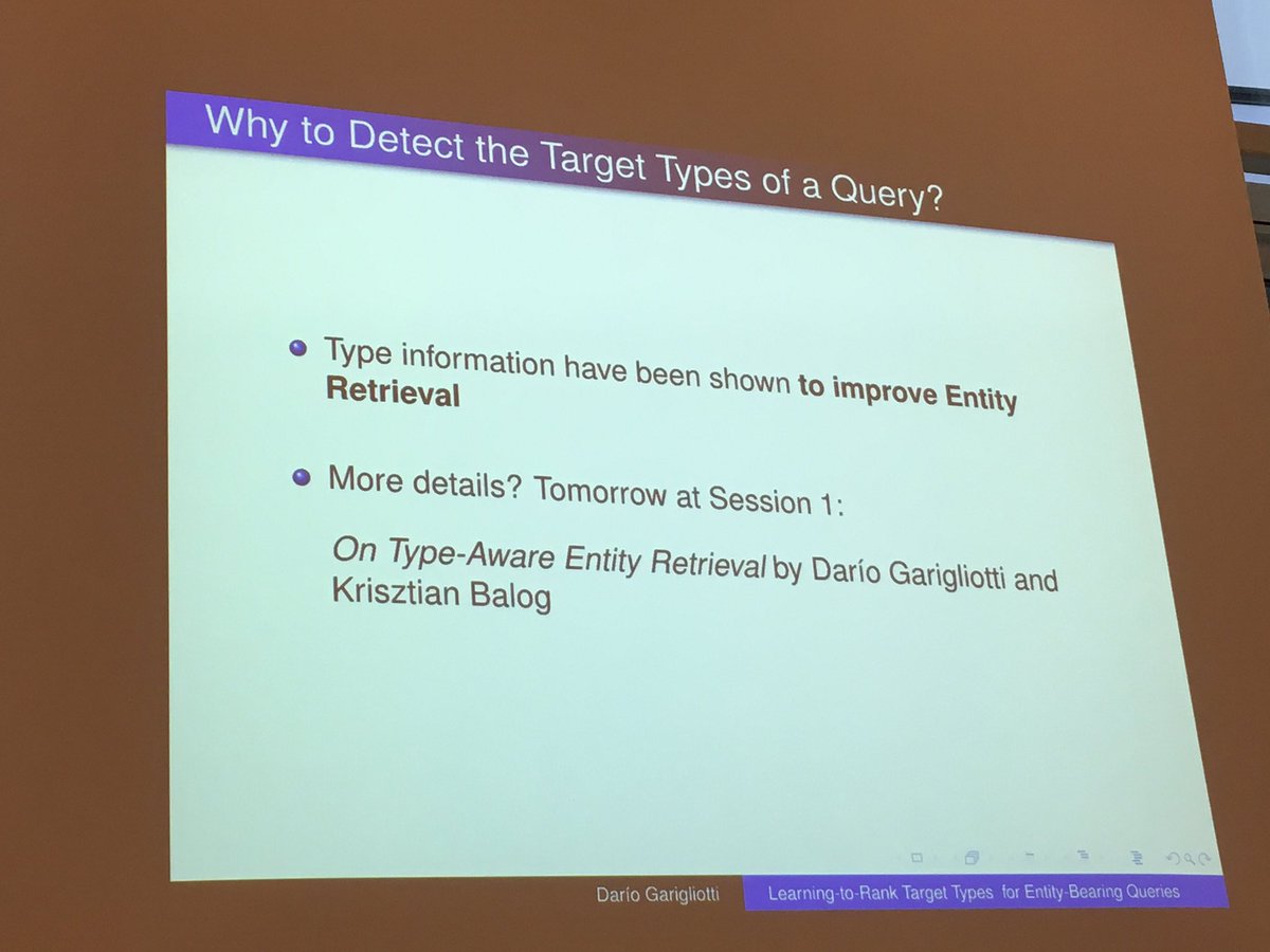 frrncl's tweet photo. #learner2017 #ictir2017 Dario Garigliotti on identifying target types for queries https://t.co/sSfPQRxv6G