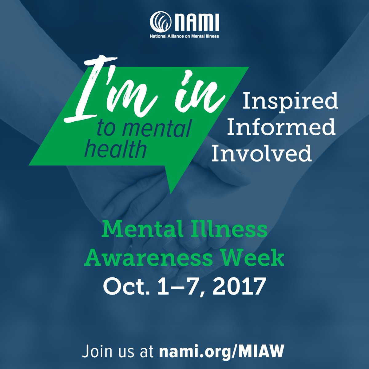 NAMICommunicate's tweet photo. It's Mental Illness Awareness Week! Learn more all week long. #MIAW https://t.co/MaTqrgsZFD https://t.co/WlxttCyhub