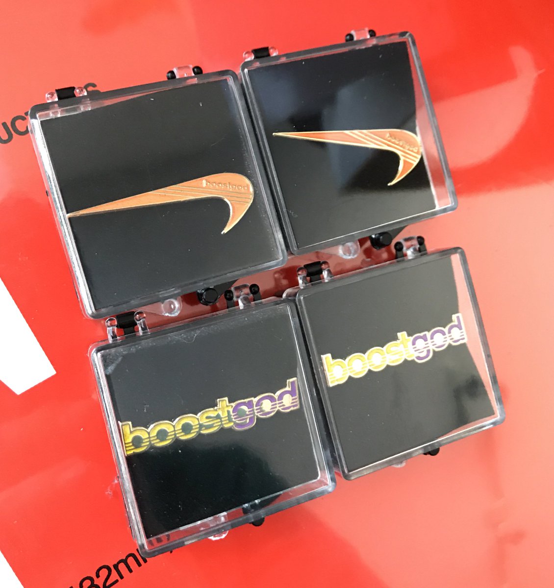OhItsTeddy's tweet photo. Alright, found some OG boostgod pins.  

Rt my pinned tweet and I’ll give out the two sets to someone https://t.co/zqVNvebLfL