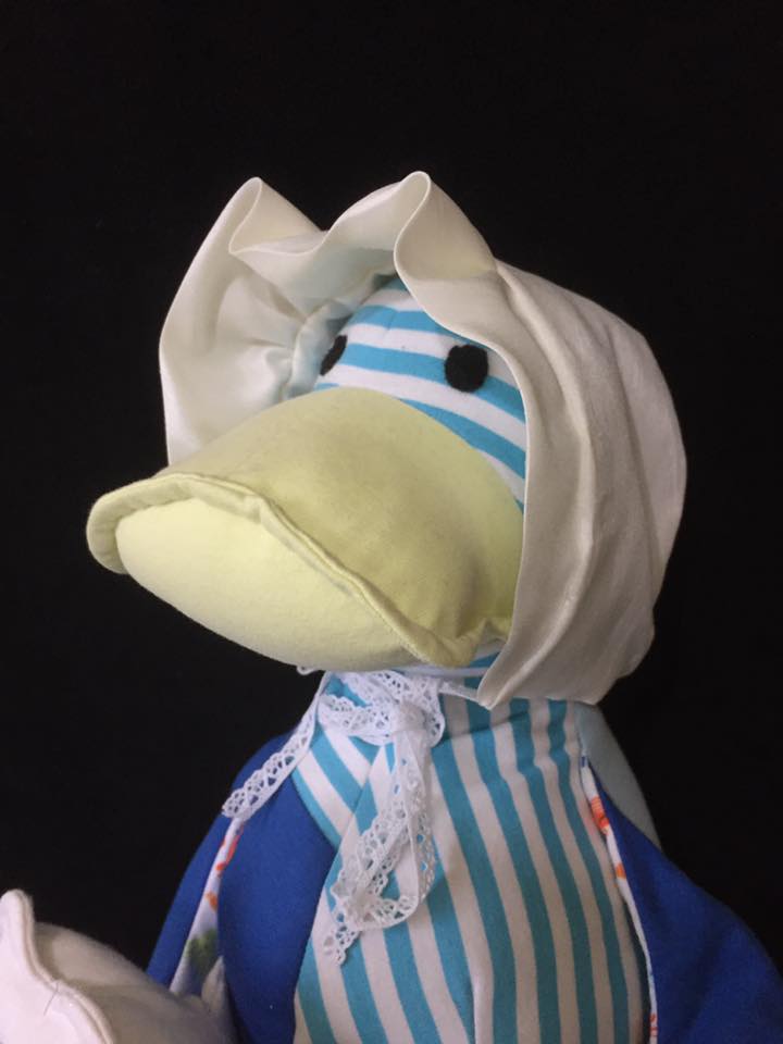 KJSilverthorne's tweet photo. A duck in a @SewSimplicity Christening Bonnet because...well...just because. #sewing #keepsake #heriloom #weddingdress https://t.co/Cy4nXEJNr1