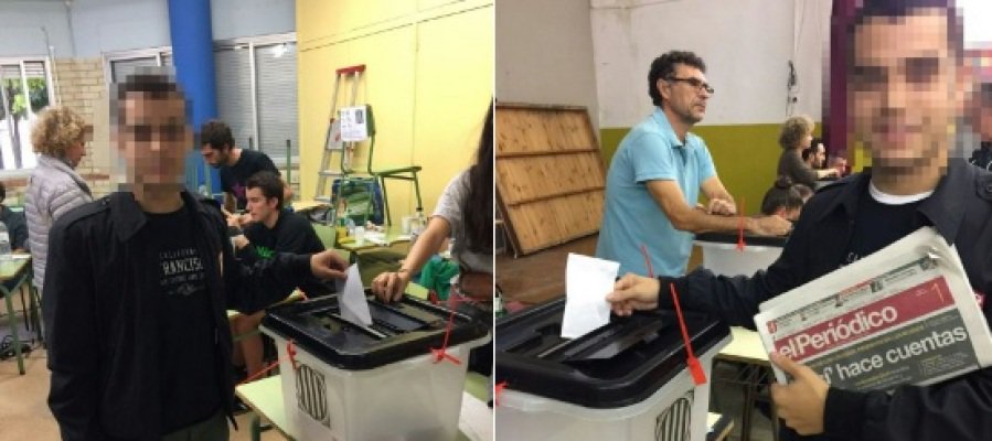 A3Noticias's tweet photo. Sociedad Civil Catalana distribuye imágenes de varios ciudadanos votando varias veces en diferentes colegios #1octA3 https://t.co/TXmjIVD5ZH https://t.co/BGc9qHrWZ6