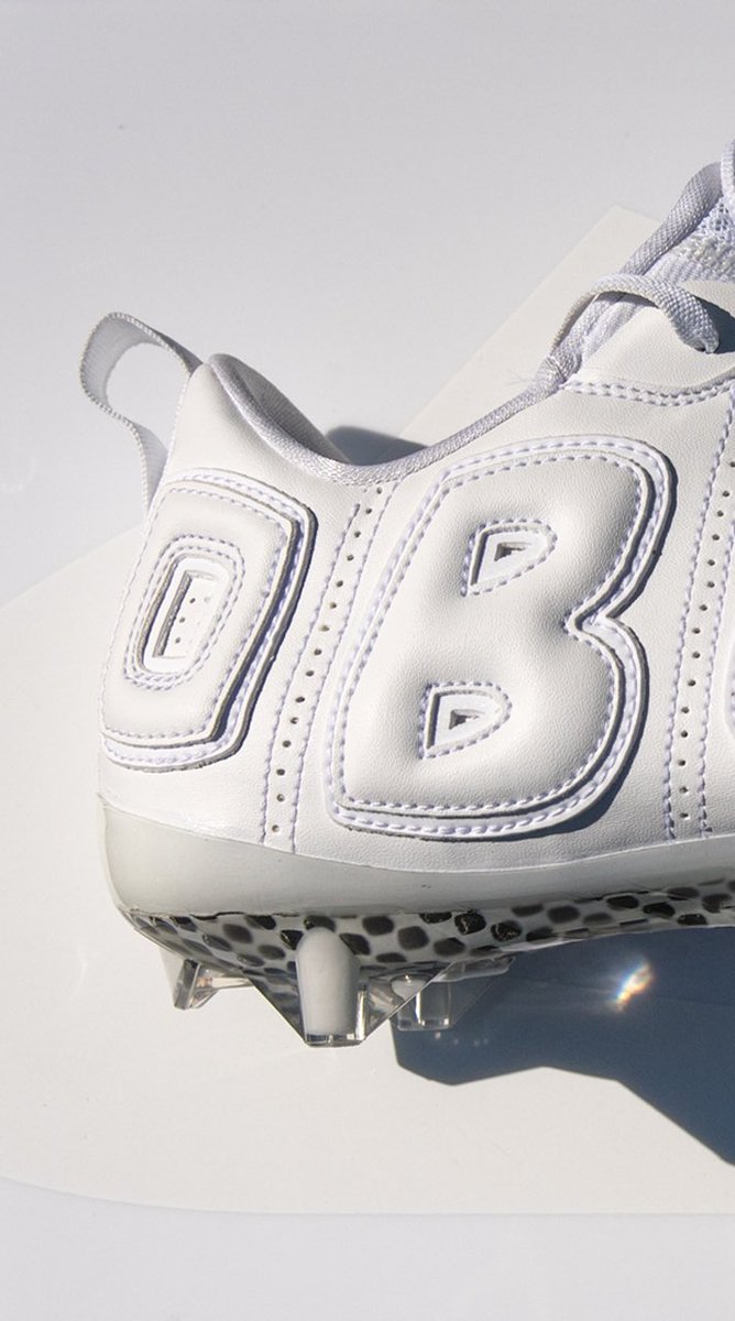 ComplexBets's tweet photo. .@OBJ_3 has another pair of Nike Air More Uptempo-inspired cleats for today's game. https://t.co/AxO7aRZ6KT