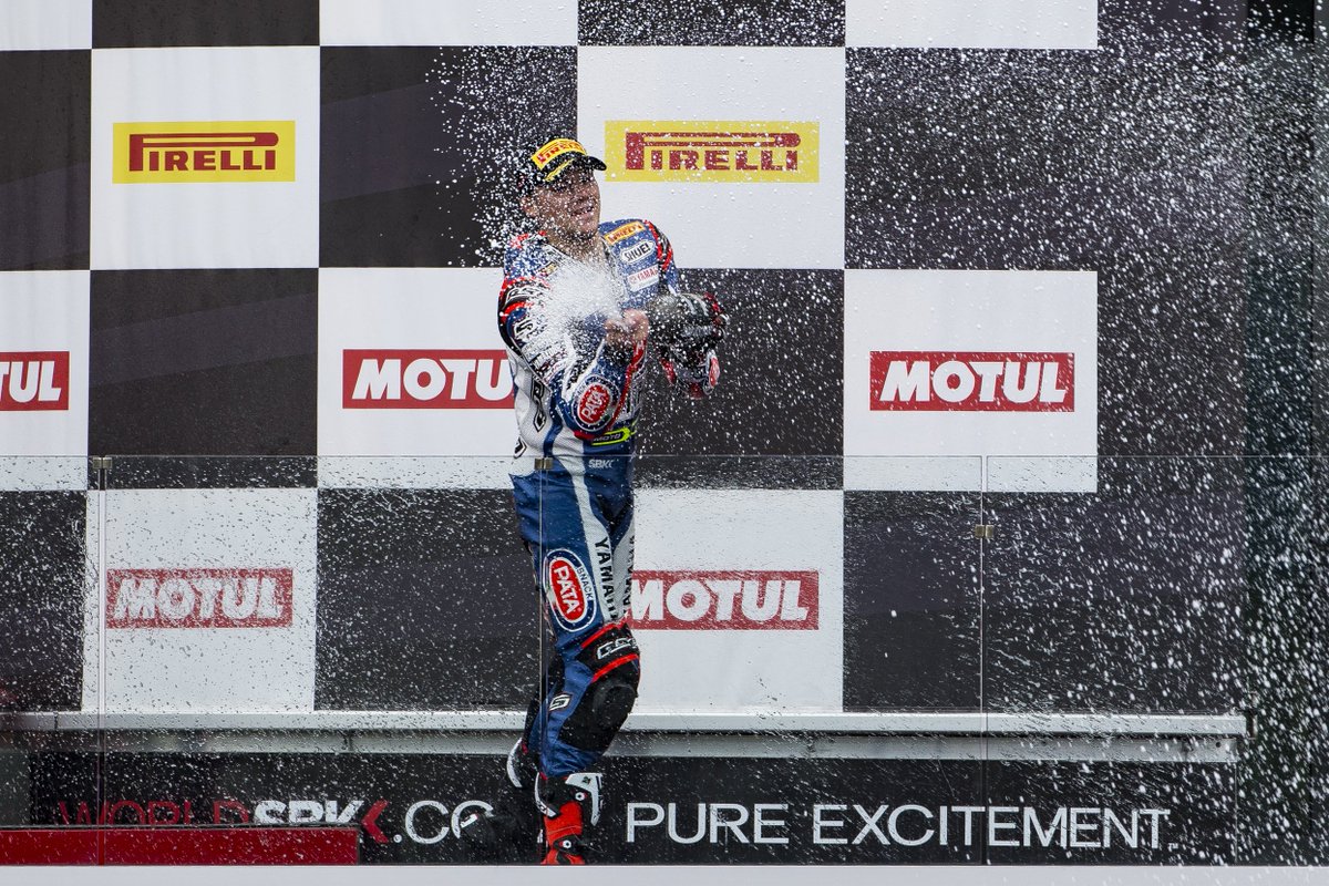 yamaharacingcom's tweet photo. Blue was the colour in Magny-Cours on Sunday! 4 races, 7 podiums for Yamaha...what a day! #YamahaRacing #YamahaFamily #FrenchWorldSBK 🇫🇷 https://t.co/6VA10MlziR