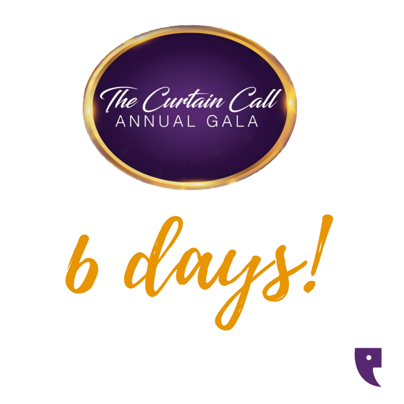 6 more days until The Curtain Call Annual Gala! Get your tickets to support our community’s youth: bit.ly/TheCurtainCall