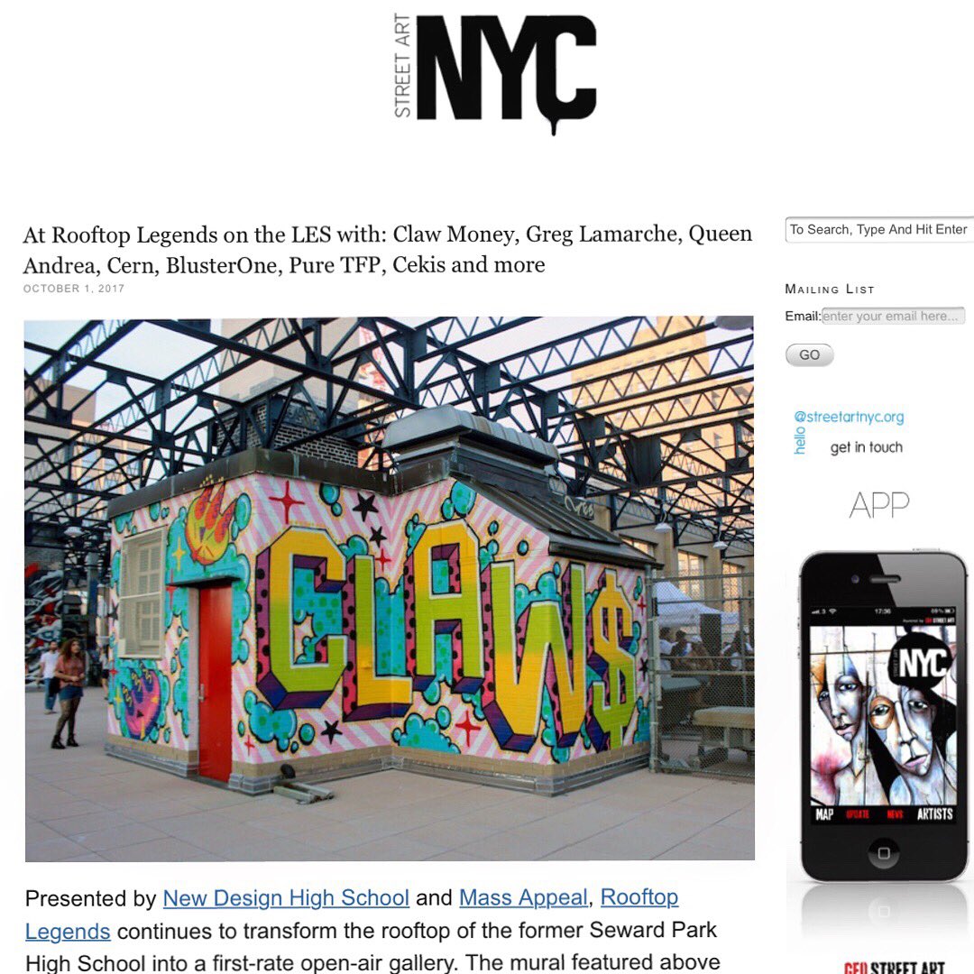 StreetArt_NYC's tweet photo. RT @StreetArt_NYC: #RooftopLegends @ROOFTOPLEGENDS1 on #LES w/ @CLAWmoney & more #graffiti https://t.co/bKYiRJQJ4Y https://t.co/GewSeYNpkD