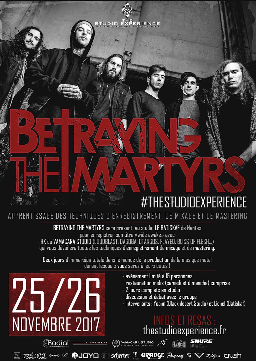 MartyrsTweets's tweet photo. Exciting news! We're giving a MasterClass!
Nous donnerons une MasterClass unique en France avec #TheStudioExperience les 25 et 26 novembre! https://t.co/owvD8W6oWE
