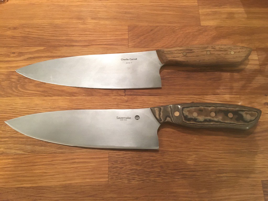 Many thanks to <a href="/SavernakeKnives/">Savernake Knives</a>. Final knife; razor sharp, custom made for my big mitts; deeper blade, thick handle.