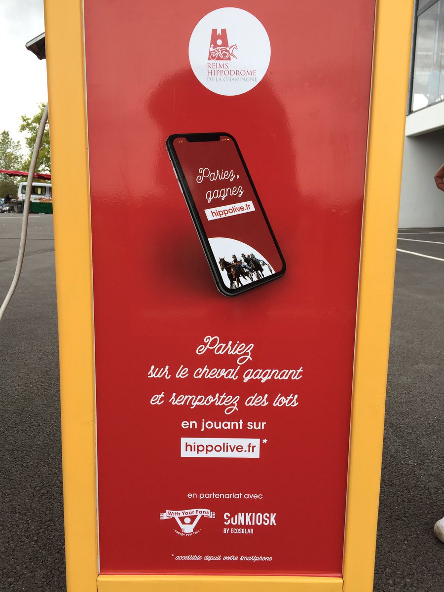 WithYourFans's tweet image. Partenariat avec @HippodromeReims et @energy_ecosolar pour améliorer l'expérience : paris gratuit, lots à gagner et photos sur les écrans.