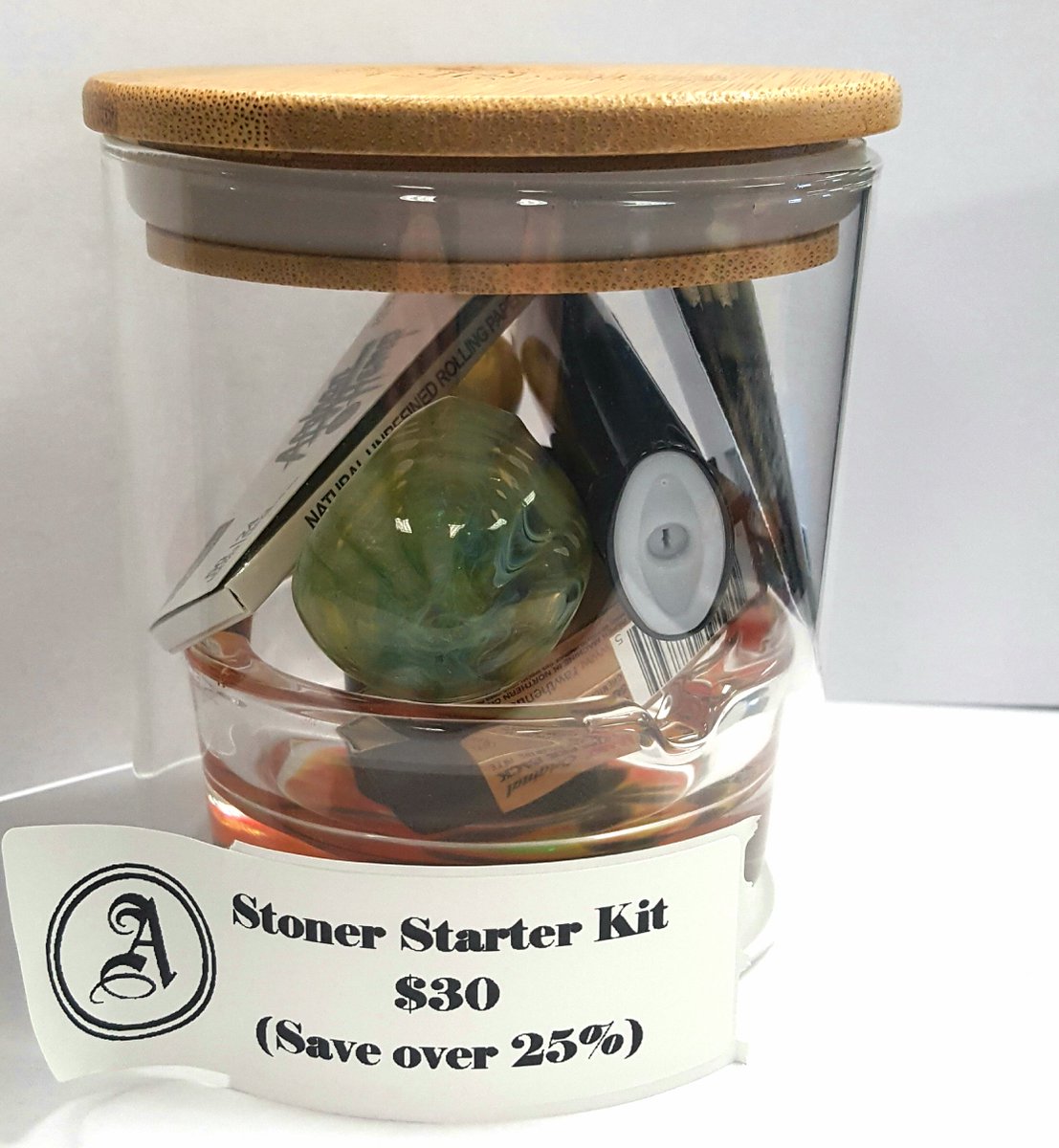 AscendPDX's tweet photo. We put together these kits today: Stash Jar, Grinder, Pipe, Papers, Filters, Glow in the dark ashtray,, lighter, matches #stonerkit #ascend https://t.co/Yh1DjSmn47