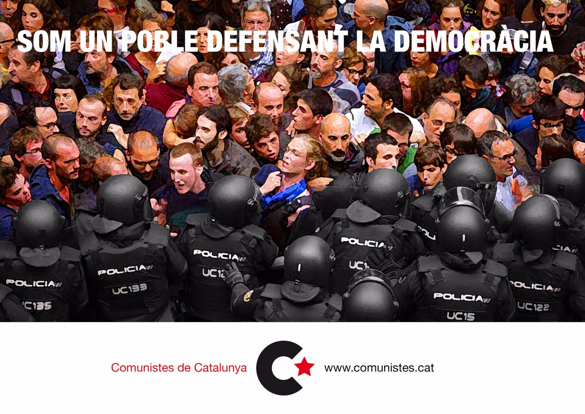 comunistes's tweet photo. Som un poble defensant la democràcia. https://t.co/h9h0Thd2en https://t.co/lIPMYgHlXm