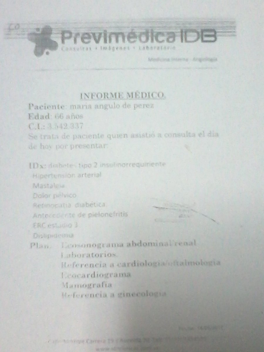 mapa0667's tweet photo. @NicolasMaduro BUENAS CAMARADA Y COMPATRIOTA PRESIDENTE LE ENVIO DATOS DE MI MAMA PARA VER SIES POSIBLE INCLUIRLA EN LAS PENSIONES ELLA SUFRE DE DIABETES https://t.co/9MirimqxTa