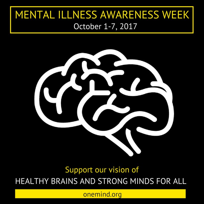 OneMindOrg's tweet photo. Today is the start of Mental Illness Awareness Week - Healthy Brains and Strong Minds for All. #miaw #healthybrains #TogetherOneMind https://t.co/gq0WIXIoSY