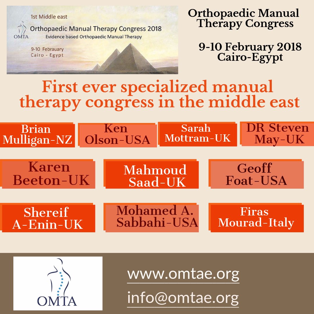 PRIMEPHYSIOUK's tweet photo. Registration in now open
https://t.co/zUkBHk4jIn
#OMTA_CONGRESS #Brian_mulligan #IFOMPT #ken_olson #kinetic_control #IFOMPT https://t.co/ZXQesHHEFV